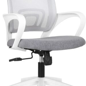 Office Computer Desk Chair Gaming-Ergonomic Mid Back Cushion Lumbar Support with Wheels Comfortable Blue Mesh Racing Seat Adjustable Swivel Rolling Home Executive (Black)