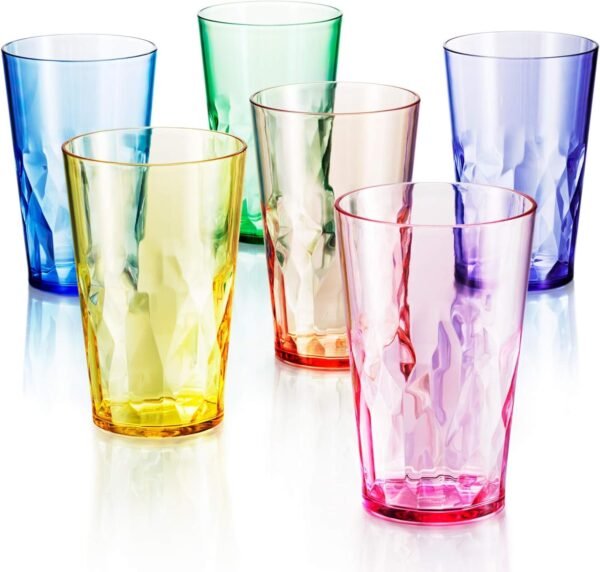 71O3SIUA-_L._AC_SL1500.jpg 19oz Unbreakable Premium Drinking Glasses Set of 6 - Super Grade Acrylic Plastic - Perfect for Gifts - Dishwasher Safe - Stackable - Drinkware Cups Reusable Water Tumbler