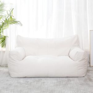 Lazy Sofa Bean Bag Double Small Sofa Dormitory Bedroom Balcony Leisure Recliner Velvet Cotton Bean Bag Jacket (no Padding),Yellow Single