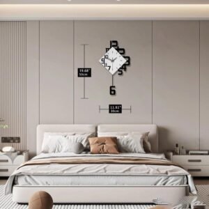 Decorative Wall Clock for Living Room Decor Large Modern Wall Clocks with Pendulum Battery Operated for Bedroom Office Kitchen Home Black Wood Silent Wall Clock Non Ticking 11.8 * 19.7"