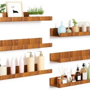 71Qlq-6lFQL._AC_SL1500.jpg 4 Pack Acrylic Shelves for Wall Storage, 15" Floating Bookshelves for Kids, Display Shelf Organizer for Bathroom, Bedroom, Living Room, Kitchen, Room Decor, Clear