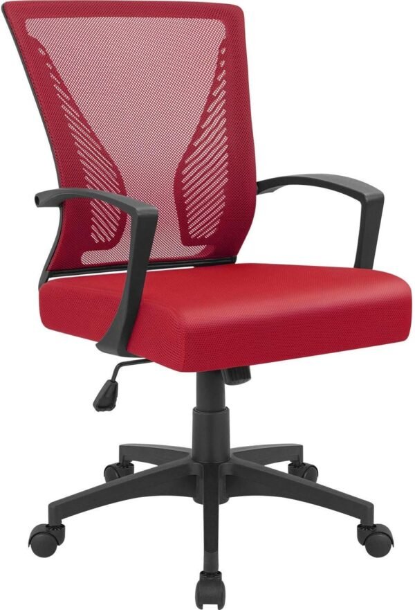 71RsPfwIbUL._AC_SL1500.jpg Office Chair Mid Back Swivel Lumbar Support Desk Chair, Computer Ergonomic Mesh Chair with Armrest (Black)