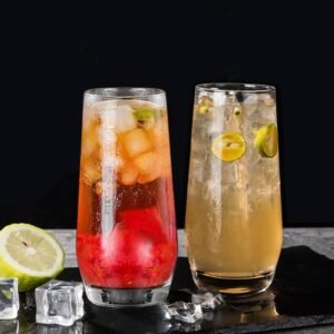 18oz Drinking Glasses, Highball Glasses Set of 12,Sutiable for Glasses for Wine, Iced Tea Glasses,Mojito Kit,Cocktails, Drinks, Office, Parties, Weddings and Gifts