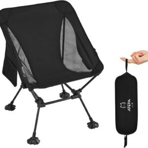 Ultralight Camping Chair for Backpacking Hiking, Portable Compact Lightweight Folding Camp Chairs for Adults - Square Aluminum Frame with Anti-Sinking Feet for Beach Lawn Travel BBQ Outdoor