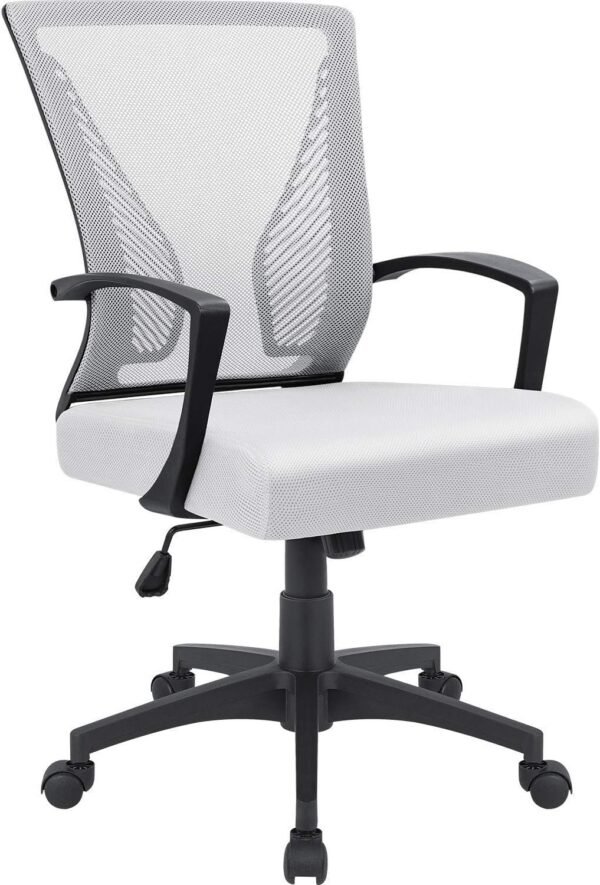 71Ty2xde6KL._AC_SL1500.jpg Office Chair Mid Back Swivel Lumbar Support Desk Chair, Computer Ergonomic Mesh Chair with Armrest (Black)