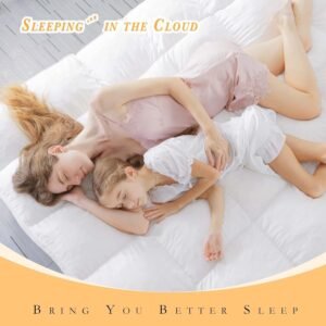 3 Inch Memory Foam Mattress Topper Full Size for Pressure Relief, Premium Fluffy & Soft Shredded Memory Foam Filled Pillow Top, Anti-Slip Bottom, 4 Anchor Elastic Bands, 54x75