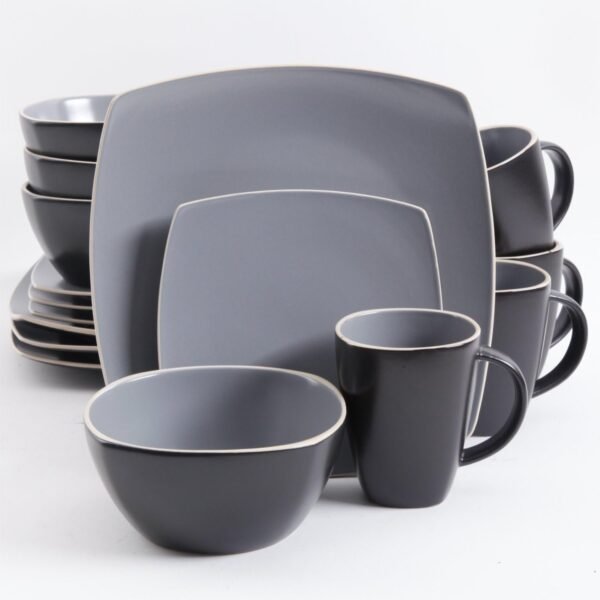 Dinnerware Set, Service for 4 (16pcs), Matte Black