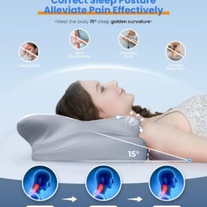 Ultra Pain Relief Cooling Pillow for Neck Support, Adjustable Cervical Pillow Cozy Sleeping, Odorless Ergonomic Contour Memory Foam Pillows, Orthopedic Bed Pillow for Side Back Stomach Sleeper
