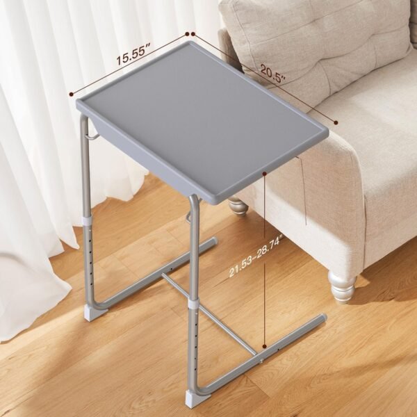 71UytwnBooL._AC_SL1500.jpg Adjustable TV Tray Table - TV Dinner Tray on Bed & Sofa, Comfortable Folding Table with 6 Height & 3 Tilt Angle Adjustments (Gray)