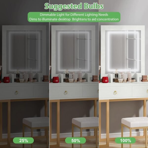 LED Vanity Mirror Lights, Hollywood Waterproof Makeup Light for Bathroom, 6.56FT/2M 6000K Dimmable 12V Strip Lights Mirror Lighting for Makeup Vanity Table (Mirror Not Included)