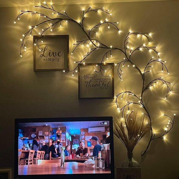 71ZyWxcCdRL._AC_SL1224.jpg Enchanted Willow Vine Light, Christmas Decorations Flexible DIY Vines for Room Decor, 144 LEDs Artificial Plants Tree Branches,7.5FT Vines with Lights for Wall Bedroom Living Room Decor(1PCS)