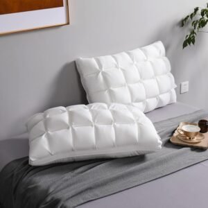 Soft Pillows Queen Size for Sleeping, Support Bed Pillows, Fluffy Down Alternative Pillow, Luxury Hotel Gel Pillows for Side Sleeping (White)