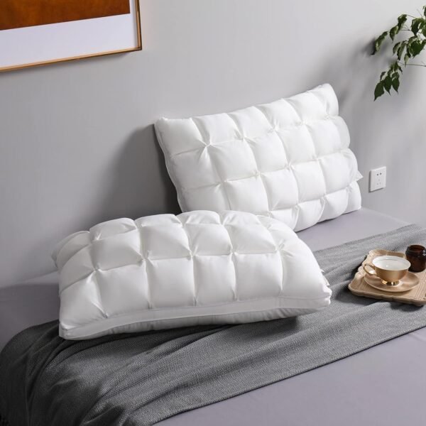 Soft Pillows Queen Size for Sleeping, Support Bed Pillows, Fluffy Down Alternative Pillow, Luxury Hotel Gel Pillows for Side Sleeping (White)