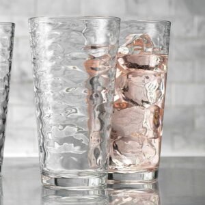 Drinking Glasses Set of 10 Highball Glass Cups, Premium Glass Quality Coolers 17 Oz. Glassware. Ideal for Water, Juice, Cocktails, and Iced Tea. Dishwasher Safe.…