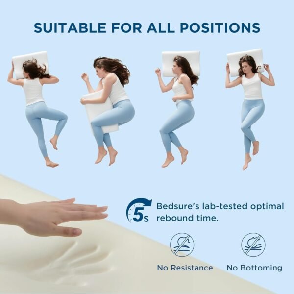 Breescape Cervical Neck Pillow for Pain Relief - Contour Memory Foam Pillows for Sleeping, Odorless Ergonomic Pillow Adjustable Orthopedic Neck Support Pillow for Side, Back & Stomach Sleeper