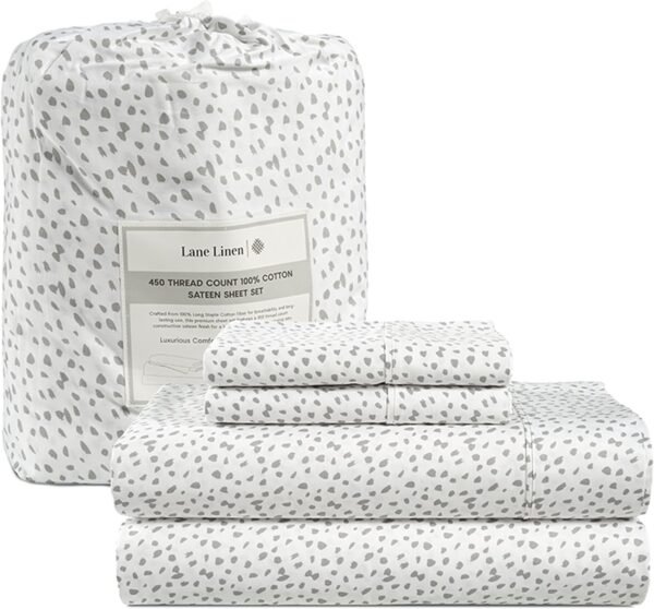 Queen Sheet Set, 4 Pc Queen Size Sheets Set, 450 Thread Count 100% Cotton Sheets, Cooling Sheets Queen Size, Soft and Breathable Bed Sheets Queen, Deep Pocket Queen Sheets - Ivory