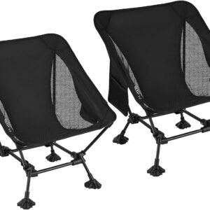 Ultralight Camping Chair for Backpacking Hiking, Portable Compact Lightweight Folding Camp Chairs for Adults - Square Aluminum Frame with Anti-Sinking Feet for Beach Lawn Travel BBQ Outdoor