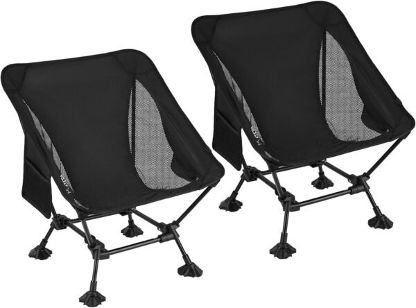 Ultralight Camping Chair for Backpacking Hiking, Portable Compact Lightweight Folding Camp Chairs for Adults - Square Aluminum Frame with Anti-Sinking Feet for Beach Lawn Travel BBQ Outdoor