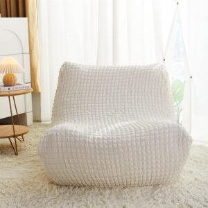 Single Seated Foam Sofa Covers, One Piece 3D High Density Couch Covers, Removable and Machine Washable Covers, Universally Matched with All Floor Sofas On The Market (Seersucker Milky White)
