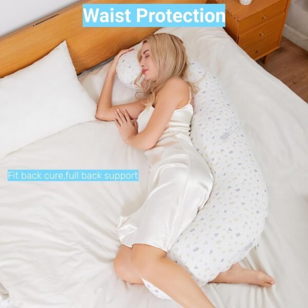 71fbJjmdDkL._AC_SL1500.jpg Full Body Pillow for Side Sleeper,60"*22"*11" Swan Body Pillow with Skin-Friendly Pillowcase,Ergonomic Pregnancy Body Pillow for Head,Belly,Back,Legs and HIPS Relief