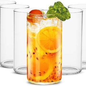 Drinking Glasses 19 oz, Thin Highball Glasses Set of 6,Clear Tall Glass Cups For Water, Juice, Beer, Drinks, and Cocktails and Mixed Drinks