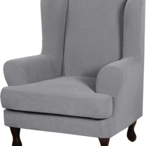 H.VERSAILTEX High Stretch Jacquard 2 Pieces Sofa Cover Couch Cover Furniture Sofa Slip Covers for Living Room, Polyester Spandex Jacquard Fabric Suit for T Cushion/Box Cushion (Sofa 72"-88", Navy)