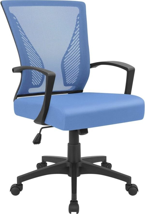 71ioQiEL9nL._AC_SL1500.jpg Office Chair Mid Back Swivel Lumbar Support Desk Chair, Computer Ergonomic Mesh Chair with Armrest (Black)