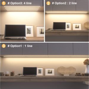 71jENt5KSoL._AC_SL1500.jpg LED Cabinet Lights, 4 PCS 20inch LED Strip Lights Kit, Under Counter Lighting for Kitchen, Under Desk, Shelf, Display Case,Furniture, 120 LEDs, 1200 Lumen, 4000K Natural White