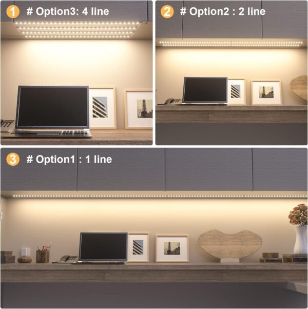 71jENt5KSoL._AC_SL1500.jpg LED Cabinet Lights, 4 PCS 20inch LED Strip Lights Kit, Under Counter Lighting for Kitchen, Under Desk, Shelf, Display Case,Furniture, 120 LEDs, 1200 Lumen, 4000K Natural White