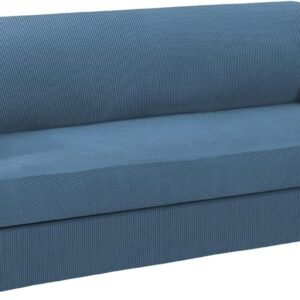 H.VERSAILTEX High Stretch Jacquard 2 Pieces Sofa Cover Couch Cover Furniture Sofa Slip Covers for Living Room, Polyester Spandex Jacquard Fabric Suit for T Cushion/Box Cushion (Sofa 72"-88", Navy)