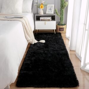 Soft Runner Rugs for Bedroom Living Room Plush Fluffy Rug 2x6 Feet, Shag Furry Area Rug Carpet Non Shedding for Nursery Children Kids Girls Room Home Decorative, Grey