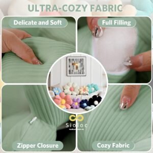 71jQ3DS4K4L._AC_SL1400.jpg Flower Shaped Throw Pillow, Butt Cushion, Floor Pillow,Seating Cushion, Room Decor & Plush Pillow for Bedroom Sofa Chair(Green,15.7'')