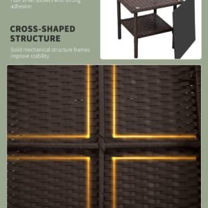 71jQYH4oLVL._AC_SL1500.jpg 3 Piece Furniture Patio Chairs Wicker Outdoor Rattan Conversation Bistro Set for Backyard Porch Poolside Lawn (Brown)