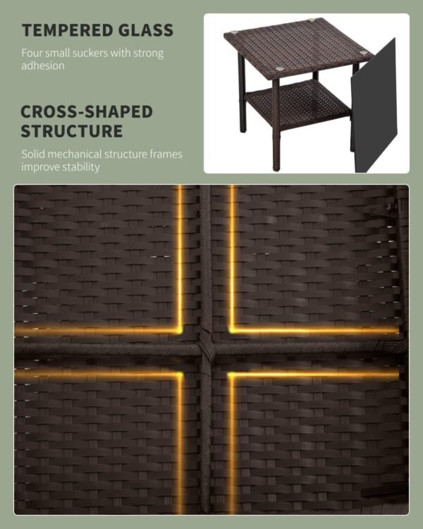 71jQYH4oLVL._AC_SL1500.jpg 3 Piece Furniture Patio Chairs Wicker Outdoor Rattan Conversation Bistro Set for Backyard Porch Poolside Lawn (Brown)