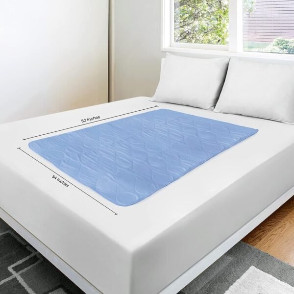 Waterproof Incontinence Bed Pads 34 x 52 Inches (Pack of 4, Blue), Washable and Reusable Underpads for Adults, Elderly and Pets, Absorbent Protective Pads