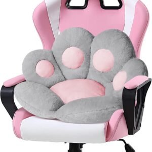 Cat Paw Cushion Kawaii Chair Cushions 27.5 x 23.6 inch Cute Stuff Seat Pad Comfy Lazy Sofa Office Floor Pillow for Gaming Chairs Room Decor White