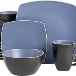 Dinnerware Set, Service for 4 (16pcs), Matte Black