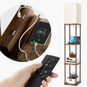 71oERv54mJL._AC_SL1500.jpg Floor Lamp with Shelves, 4-Tier Modern Shelf Floor Lamp with 3CCT LED Bulb, Display Lamp for Living Room, Bedroom and Office - Black