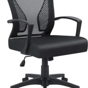 71ohGSWApfL._AC_SL1500.jpg Office Chair Mid Back Swivel Lumbar Support Desk Chair, Computer Ergonomic Mesh Chair with Armrest (Black)