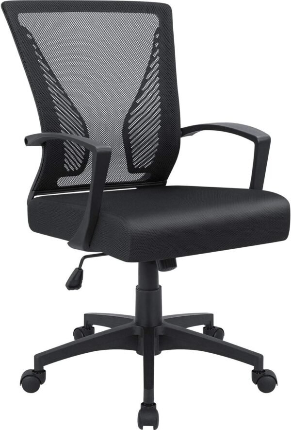 71ohGSWApfL._AC_SL1500.jpg Office Chair Mid Back Swivel Lumbar Support Desk Chair, Computer Ergonomic Mesh Chair with Armrest (Black)