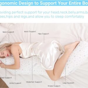 71oqUC-FB_L._AC_SL1500.jpg Full Body Pillow for Side Sleeper,60"*22"*11" Swan Body Pillow with Skin-Friendly Pillowcase,Ergonomic Pregnancy Body Pillow for Head,Belly,Back,Legs and HIPS Relief