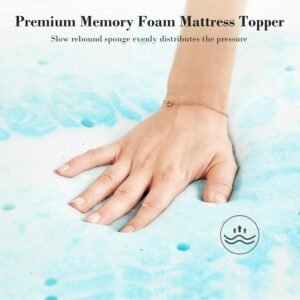 71p-KdFVmRL._AC_SL1500.jpg Mattress Topper Full Memory Foam, 3 Inch Thick Gel Infused Bed Toppers for Full Size Bed, Soft Mattress Pads for Sleeper Sofa, RV, Camper, Blue