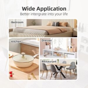 71p9nTzqWCL._AC_SL1500.jpg Dining Chairs Set of 4,Modern Upholstered Dining Room Chairs, Kitchen Chairs with Metal Legs, Comfortable Kitchen Chairs for Dining Room Kitchen Bedroom Cafe Bistro Restaurant,Grey