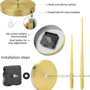 Large 3D DIY Wall Clock, Giant Roman Numerals Clock Frameless Mirror Big Wall Clock Home Decoration for Home Living Room Bedroom Wall Decorations(Gold)