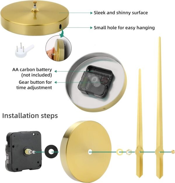 Large 3D DIY Wall Clock, Giant Roman Numerals Clock Frameless Mirror Big Wall Clock Home Decoration for Home Living Room Bedroom Wall Decorations(Gold)