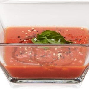 Glass Dinnerware Set, Sleek Square Clear Glass Plates and Bowls Set of 12, Dishwasher Safe Glass Dishes Set for Dinners and Parties