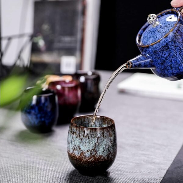 Ceramic Teacup, Kung Fu Tea Set, Coffee cup，Yerba Mate Set - Ceramic Mate CupSet of 4 (green)