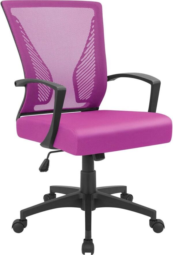 71qzrE9oNQL._AC_SL1500.jpg Office Chair Mid Back Swivel Lumbar Support Desk Chair, Computer Ergonomic Mesh Chair with Armrest (Black)