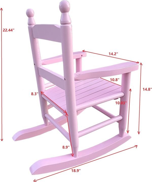 71rvecA8wML._AC_SL1500.jpg Kids Rocking Chair for Toddlers, Childs Rocker Chair, Wooden Rocking Lounge Chairs, Nursery Rocking Chairs, Outdoor Rocking Chair,Nursery Rocking Chairs for Girl Boy Indoor Outdoor (Light Pink)