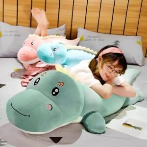 71sOgYvrDVL._AC_SL1500.jpg Dinosaur Plush Toy Pillow,Cute Dinosaur Stuffed Animals Doll,Soft Lumbar Back Cushion Big Dinosaur Plushies Stuffed Toy Cute Pillows,Great Gift for Kids Birthday,Valentine (Green,31.4in)